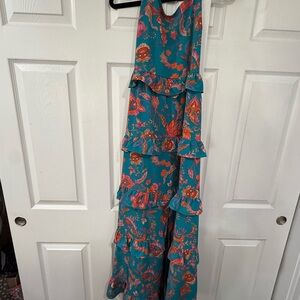 Love Teal and Orange Floral Dress